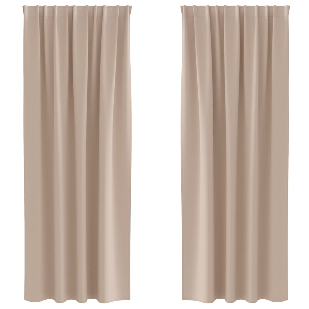 Tende Blackout con Anelli 2 pcs Talpa 260 x 140 cm Poliestere | homemem39