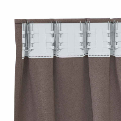 Tende Blackout con Anelli 2 pcs Marrone Scuro 175 x 140 cm | homemem39