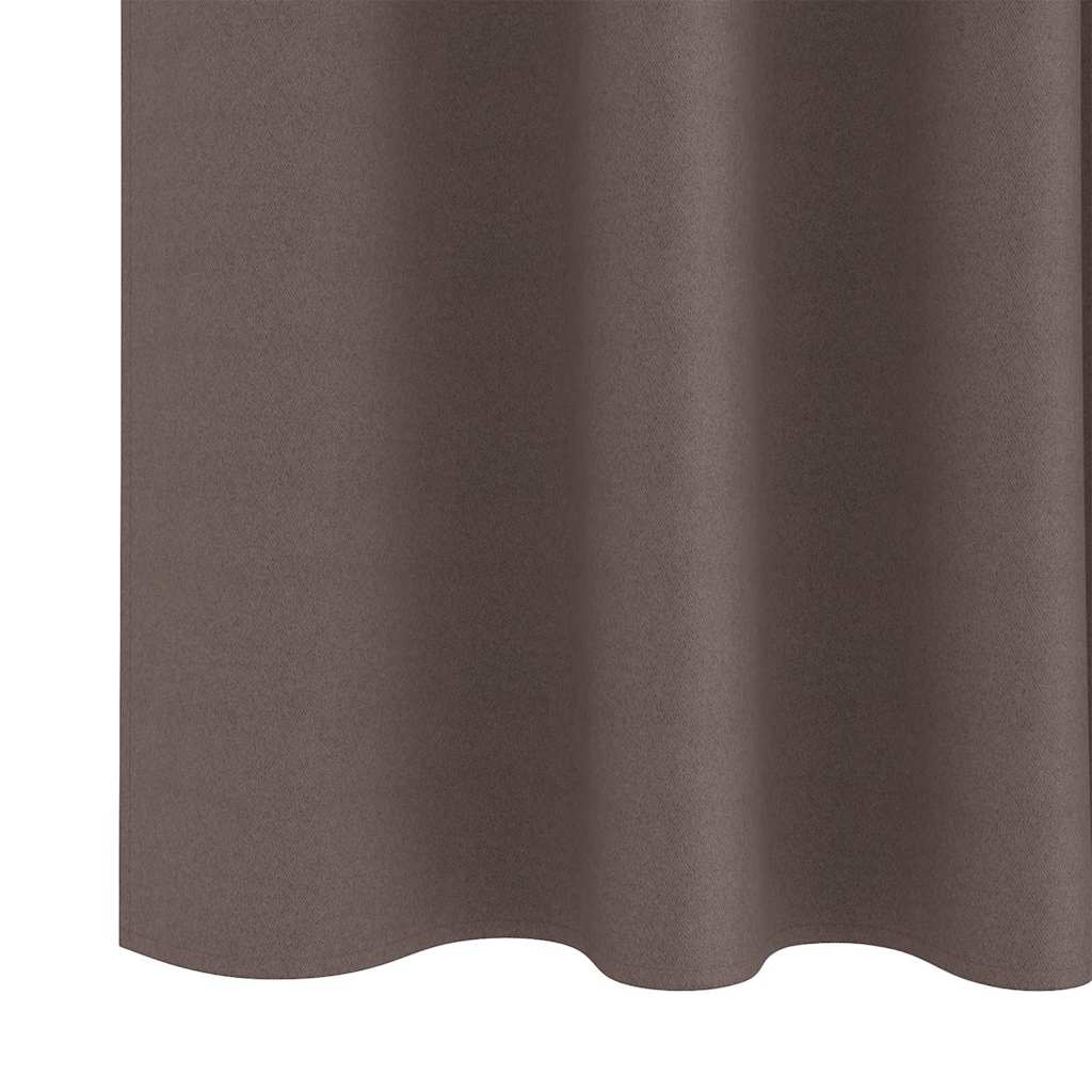 Tende Blackout con Anelli 2 pcs Marrone Scuro 175 x 140 cm | homemem39