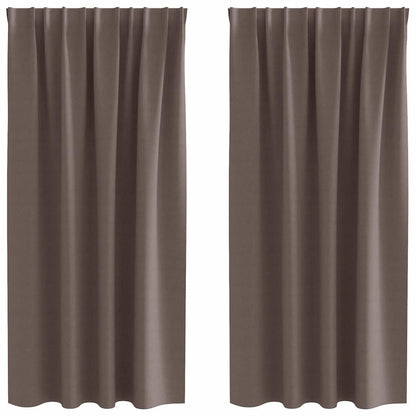 Tende Blackout con Anelli 2 pcs Marrone Scuro 175 x 140 cm | homemem39