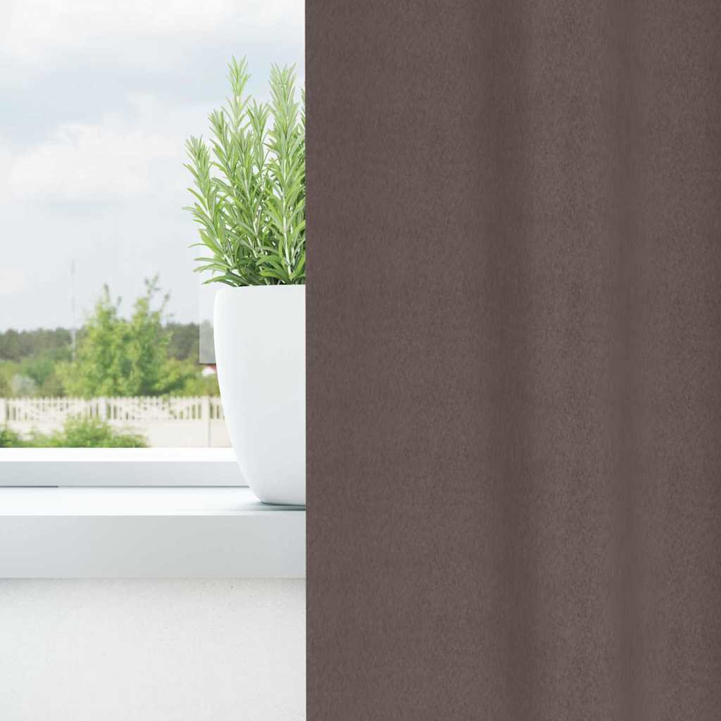 Tende Blackout con Anelli 2 pcs Marrone Scuro 225 x 140 cm | homemem39