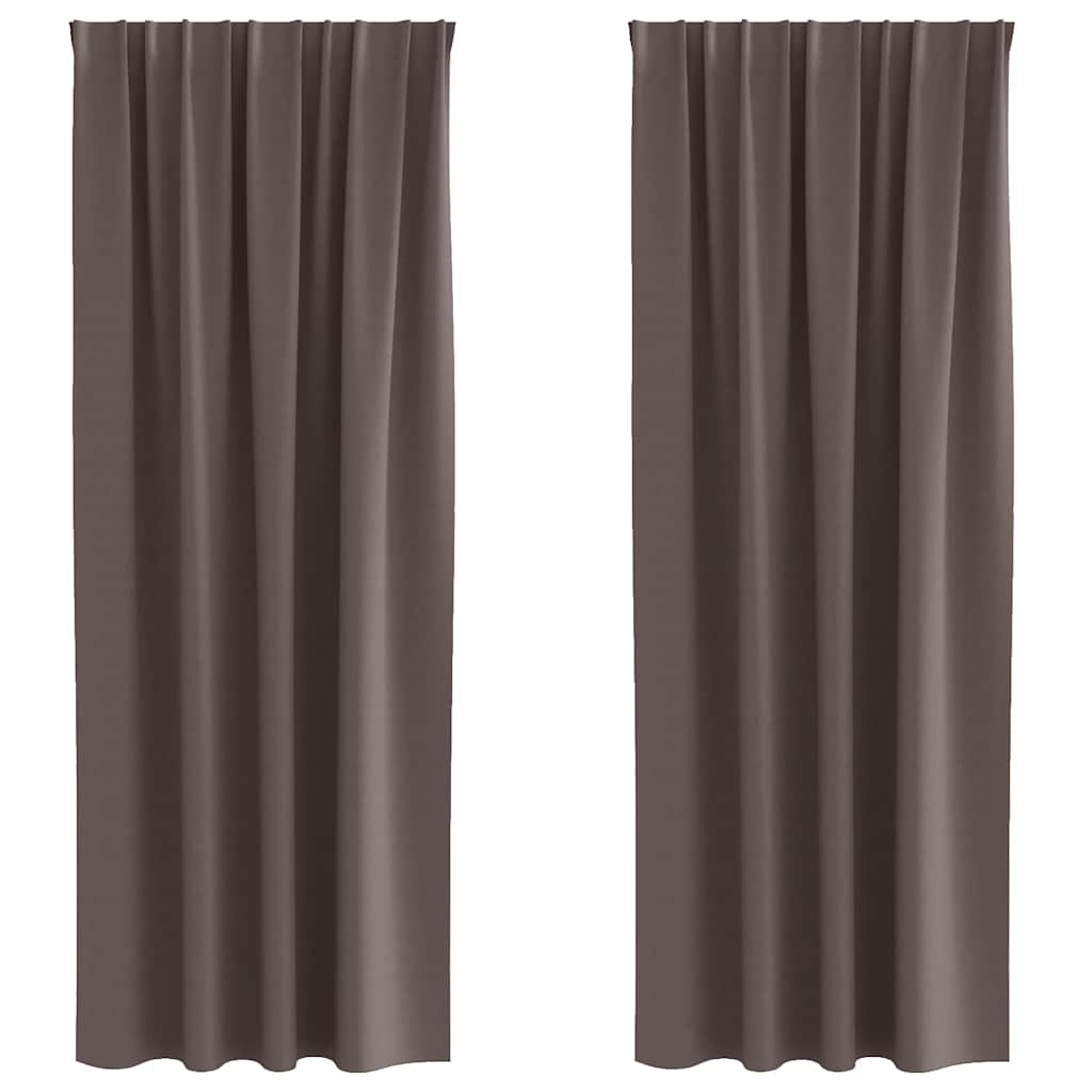 Tende Blackout con Anelli 2 pcs Marrone Scuro 225 x 140 cm | homemem39