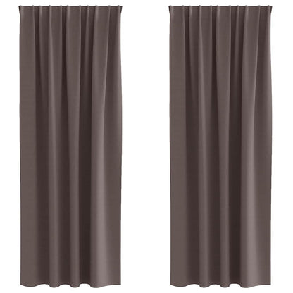 Tende Blackout con Anelli 2 pcs Marrone Scuro 225 x 140 cm | homemem39