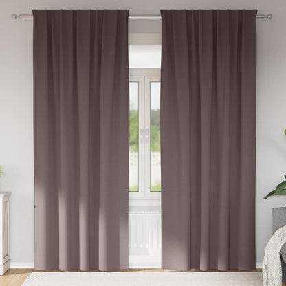 Tende Blackout con Anelli 2 pcs Marrone Scuro 245 x 140 cm | homemem39