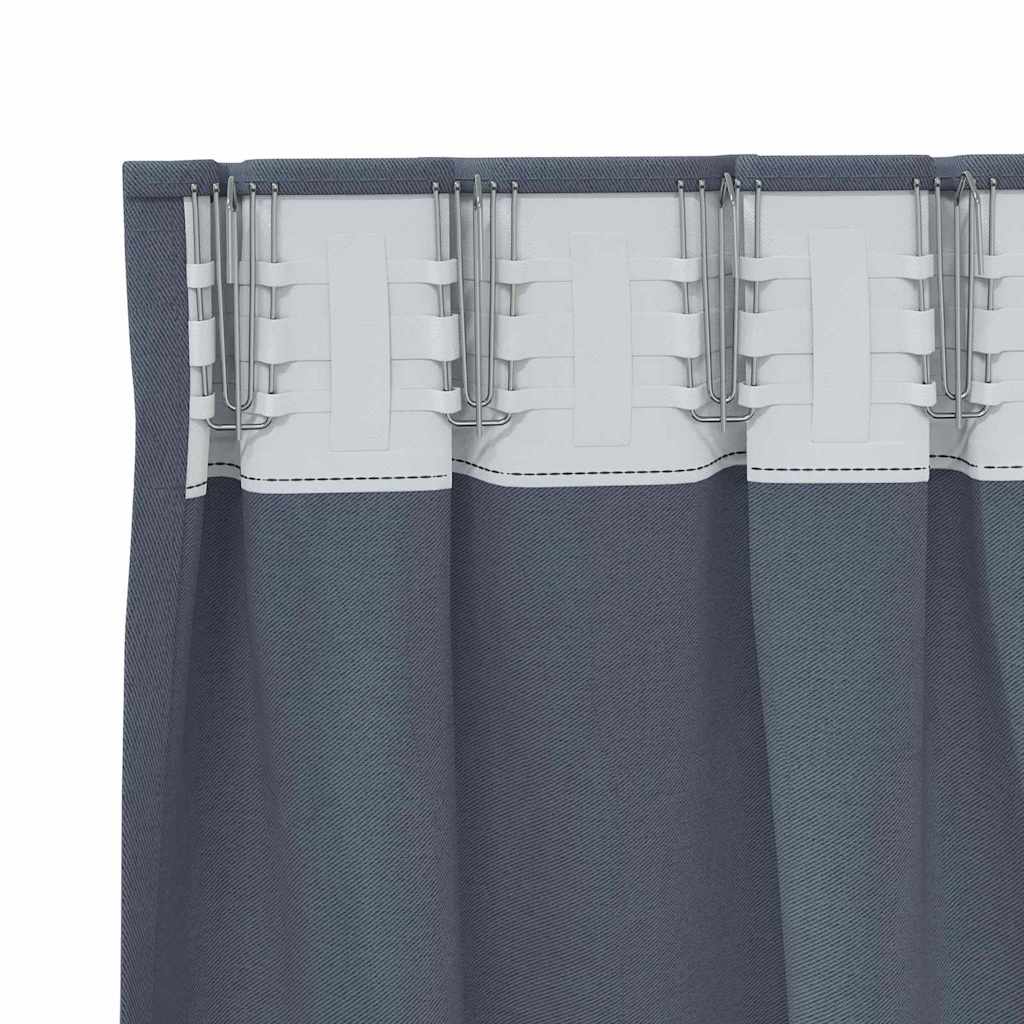Tende Blackout con Anelli 2 pcs Antracite 140 x 140 cm | homemem39