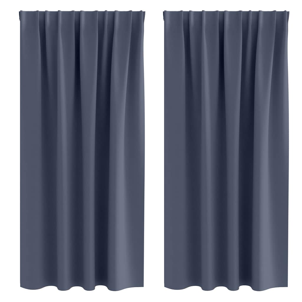 Tende Blackout con Anelli 2 pcs Antracite 175 x 140 cm | homemem39