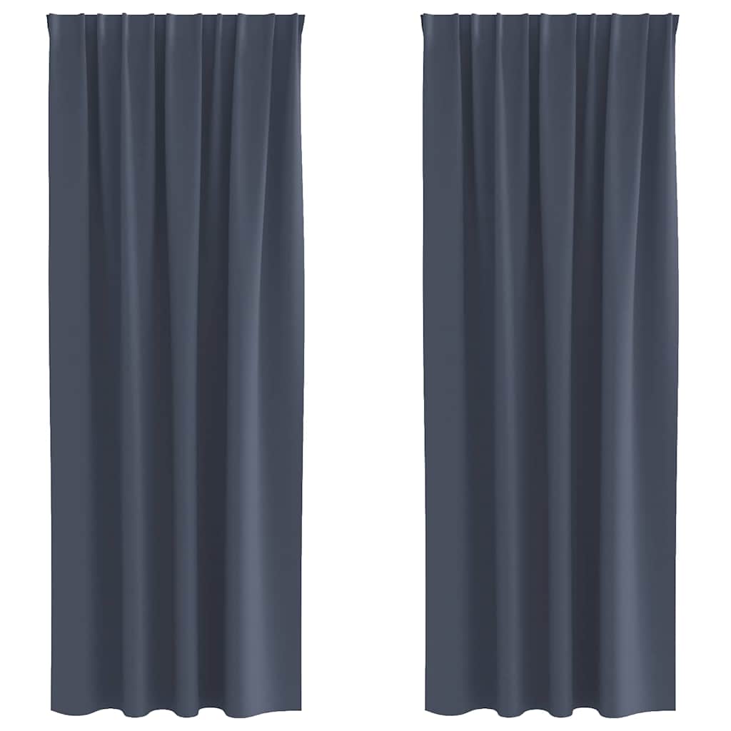 Tende Blackout con Anelli 2 pcs Antracite 245 x 140 cm | homemem39