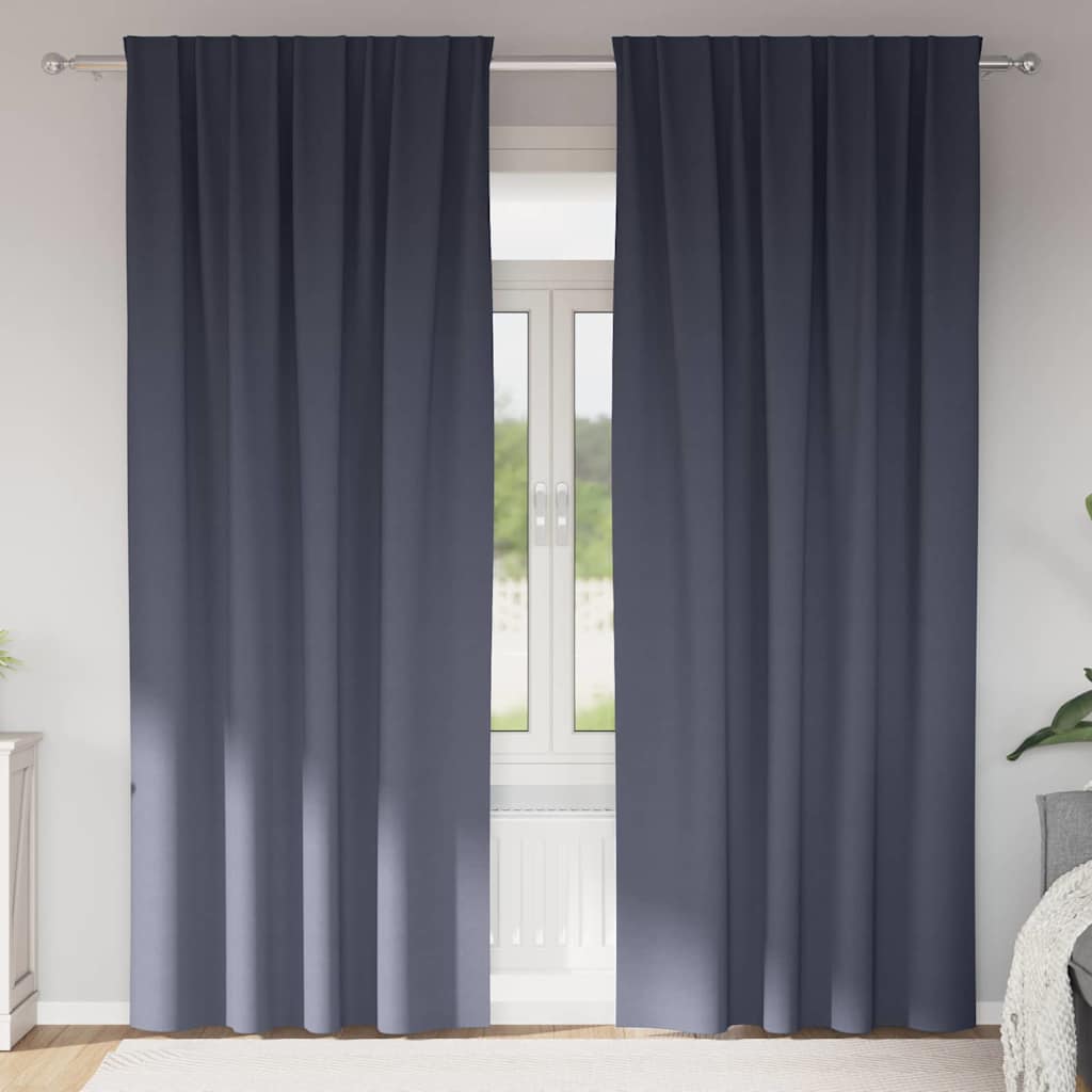 Tende Blackout con Anelli 2 pcs Antracite 260 x 140 cm | homemem39