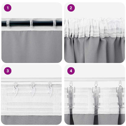 Tende Blackout con Anelli 2 pcs Grigio chiaro 245 x 140 cm | homemem39
