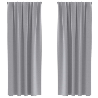 Tende Blackout con Anelli 2 pcs Grigio chiaro 245 x 140 cm | homemem39