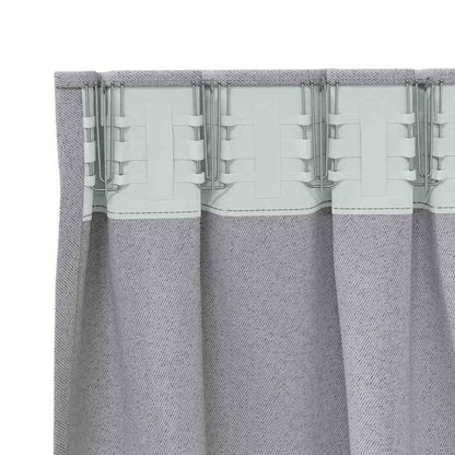 Tende Blackout con Anelli 2 pcs Grigio chiaro 260 x 140 cm | homemem39