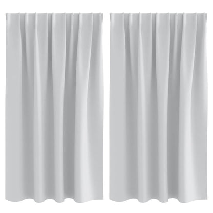 Tende Blackout con Anelli 2 pcs Grigio Chiaro 140 x 140 cm | homemem39