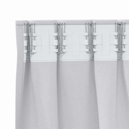 Tende Blackout con Anelli 2 pcs Grigio Chiaro 225 x 140 cm | homemem39