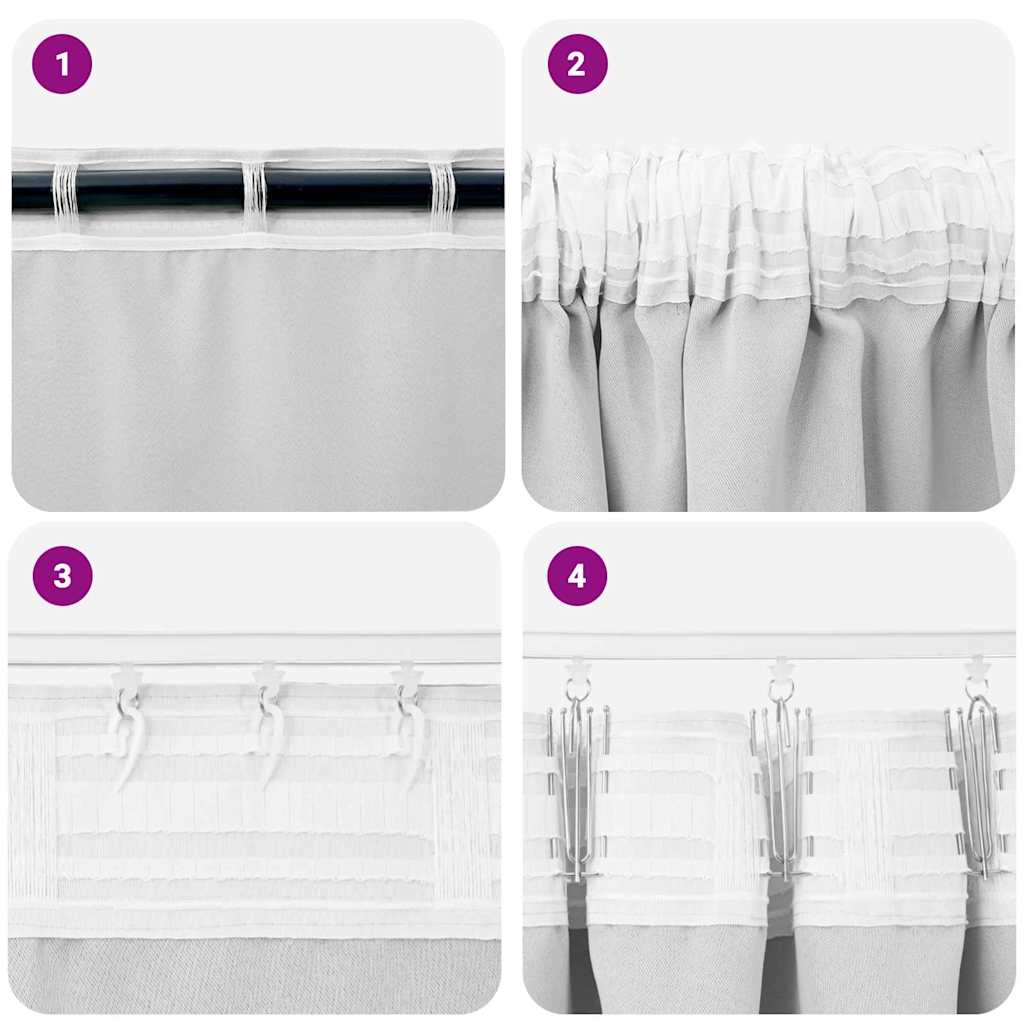 Tende Blackout con Anelli 2 pcs Grigio Chiaro 225 x 140 cm | homemem39