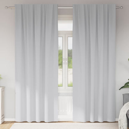 Tende Blackout con Anelli 2 pcs Grigio Chiaro 225 x 140 cm | homemem39