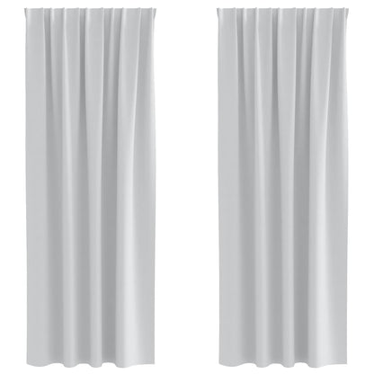 Tende Blackout con Anelli 2 pcs Grigio Chiaro 225 x 140 cm | homemem39