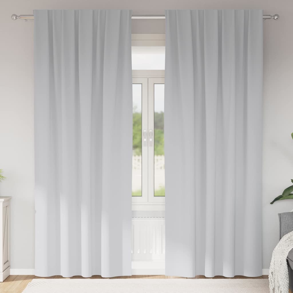 Tende Blackout con Anelli 2 pcs Grigio Chiaro 260 x 140 cm | homemem39