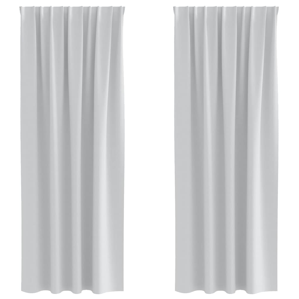 Tende Blackout con Anelli 2 pcs Grigio Chiaro 260 x 140 cm | homemem39