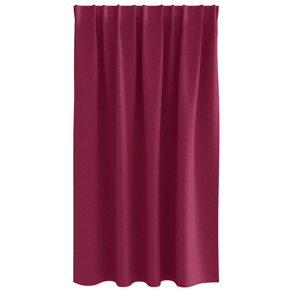 Tende Blackout con Anelli 2 pcs Rosso Vino 140 x 140 cm | homemem39