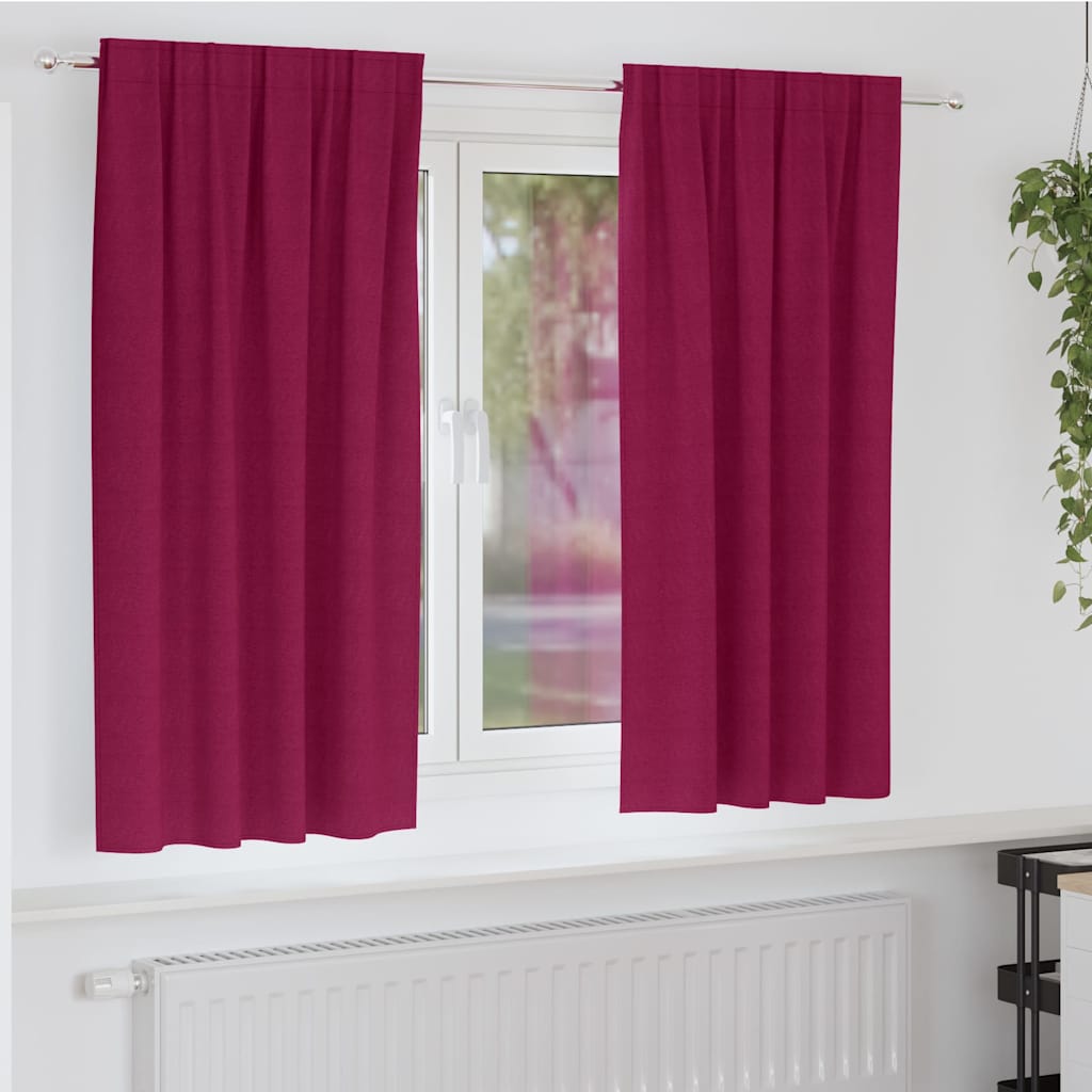 Tende Blackout con Anelli 2 pcs Rosso Vino 175 x 140 cm | homemem39
