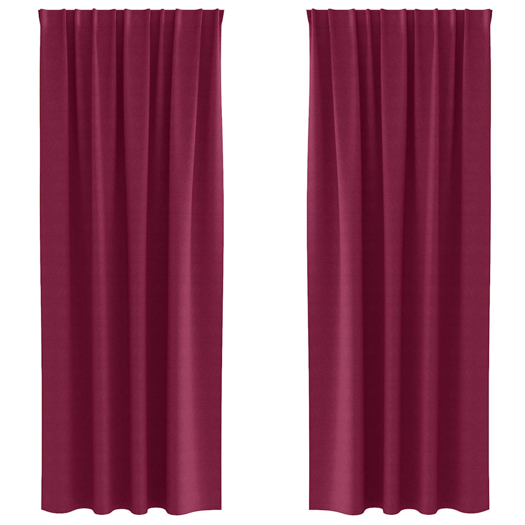 Tende Blackout con Anelli 2 pcs Rosso Vino 225 x 140 cm | homemem39