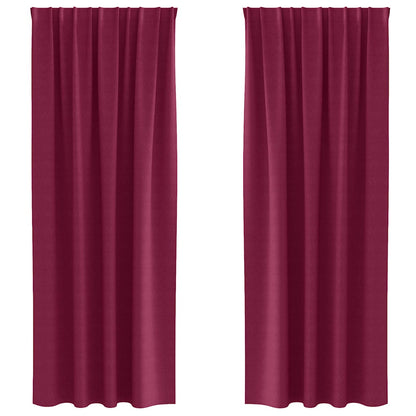 Tende Blackout con Anelli 2 pcs Rosso Vino 225 x 140 cm | homemem39