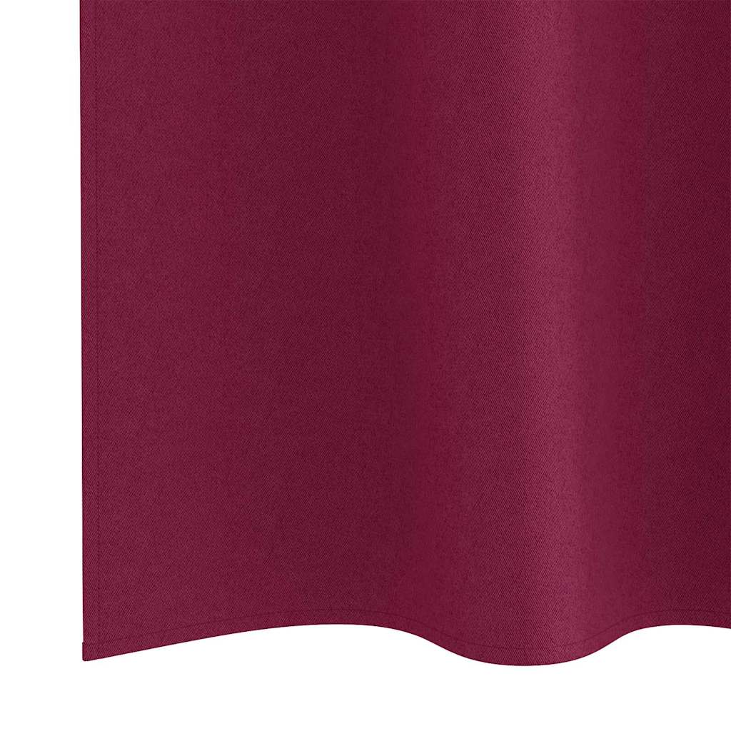 Tende Blackout con Anelli 2 pcs Rosso Vino 260 x 140 cm | homemem39