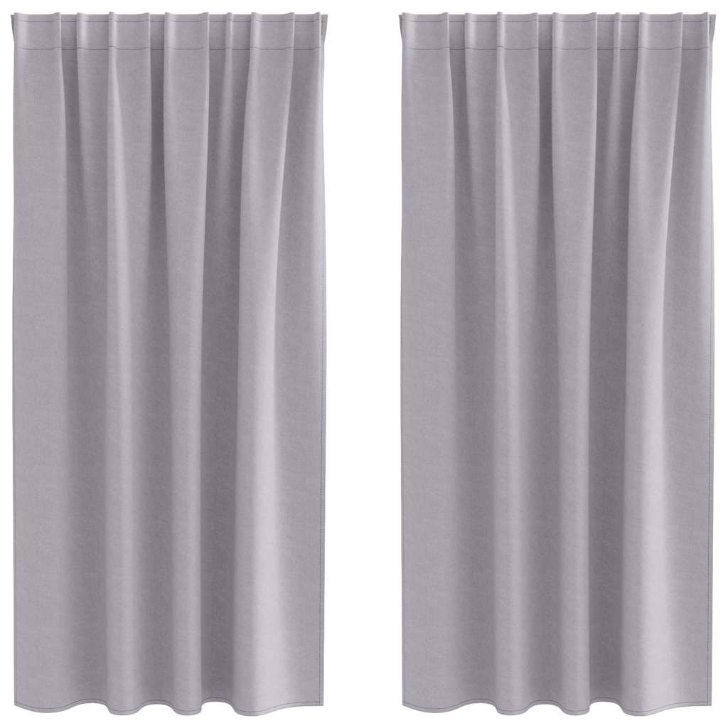 Tende Blackout con Anelli 2 pcs Grigio Metallico 175 x 140 cm