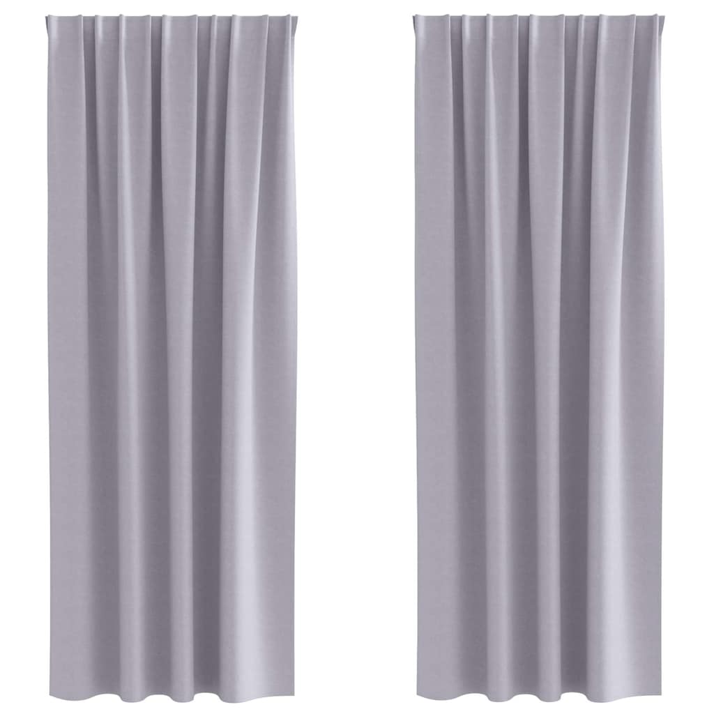 Tende Blackout con Anelli 2 pcs Grigio Metallico 245 x 140 cm | homemem39
