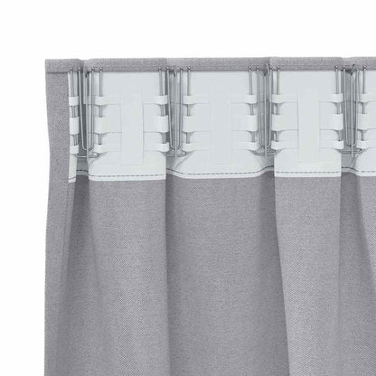 Tende Blackout con Anelli 2 pcs Grigio Metallico 260 x 140 cm | homemem39