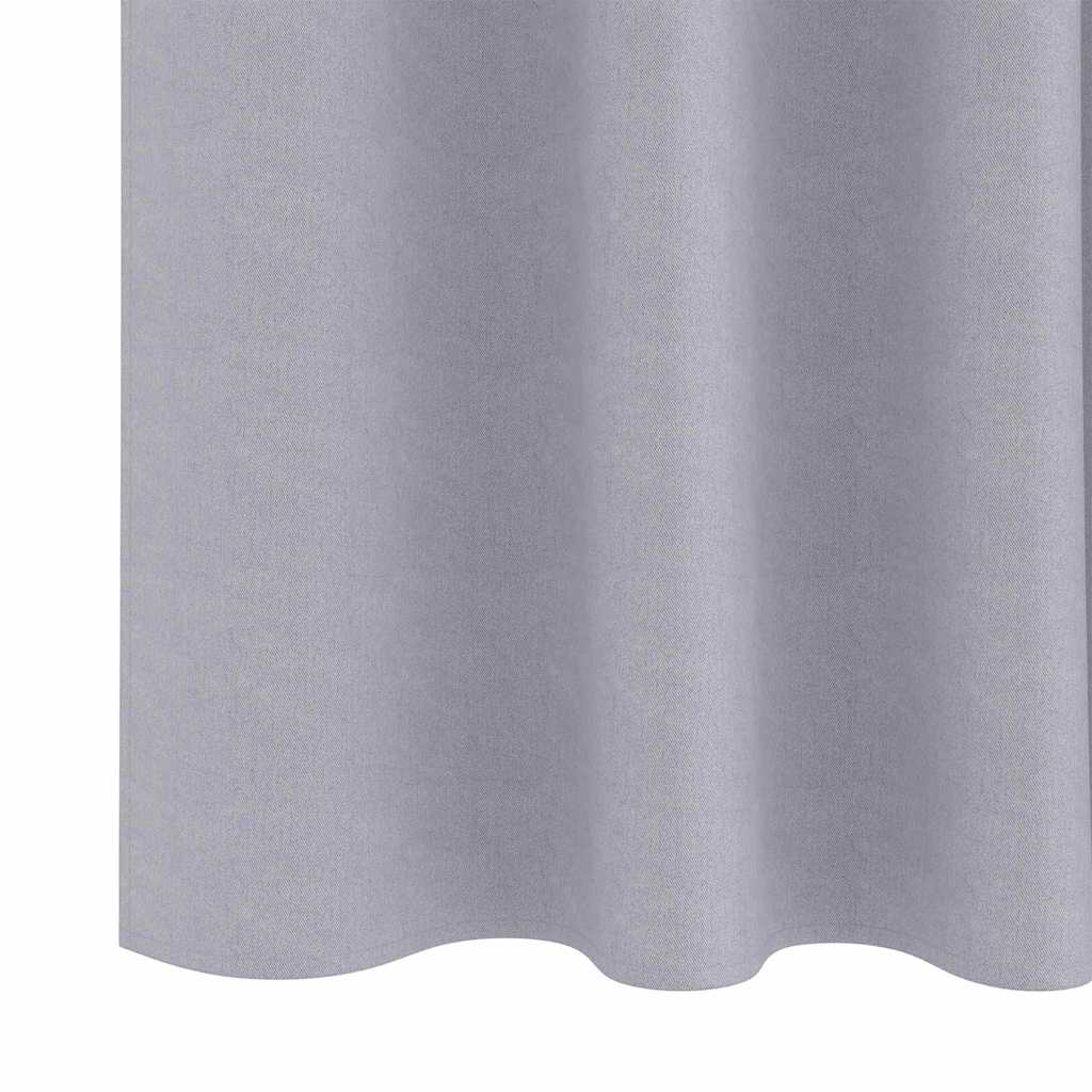 Tende Blackout con Anelli 2 pcs Grigio Metallico 260 x 140 cm | homemem39