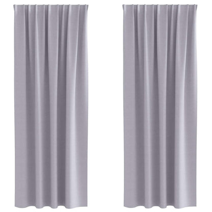Tende Blackout con Anelli 2 pcs Grigio Metallico 260 x 140 cm | homemem39