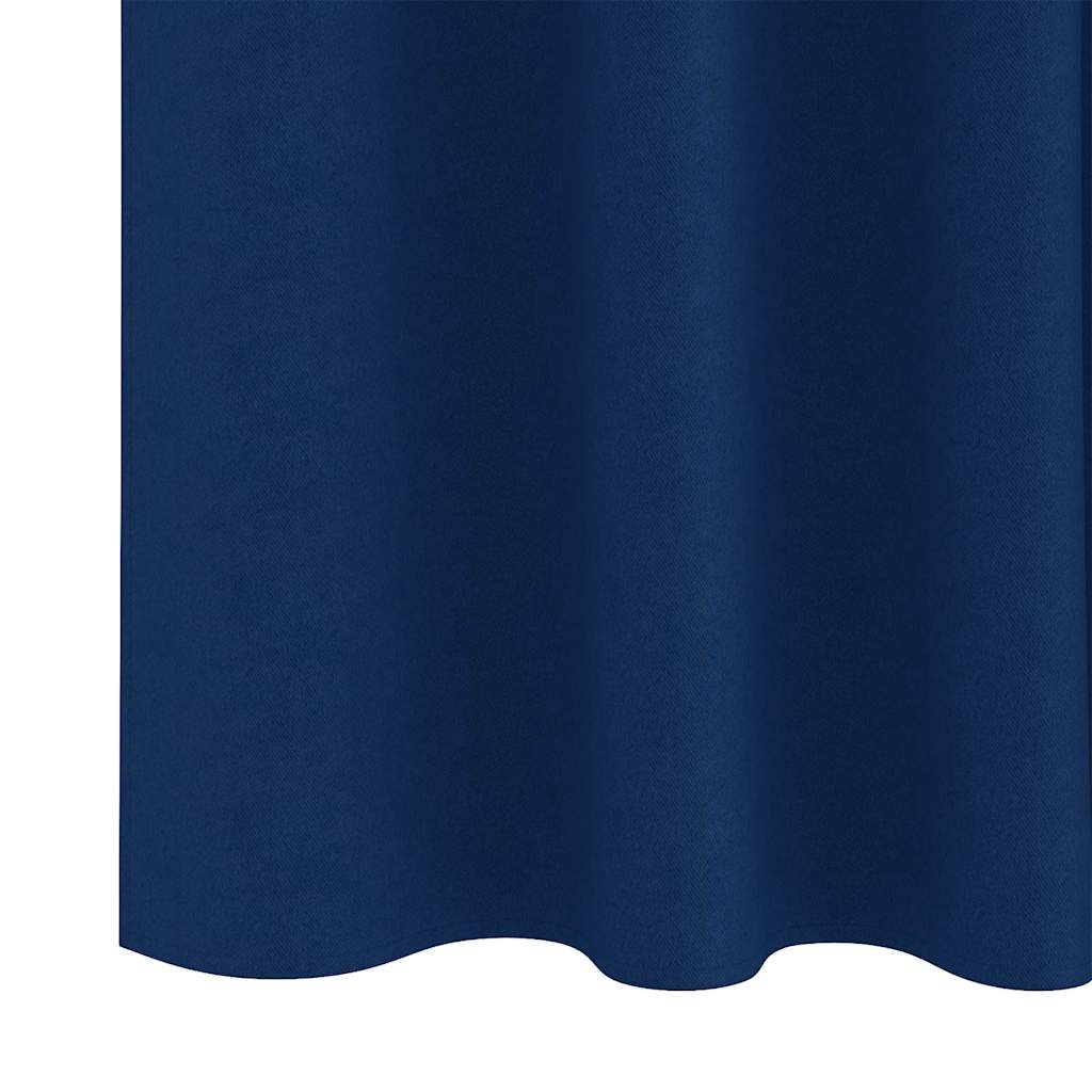 Tende Blackout con Anelli 2 pcs Blu Scuro 140 x 140 cm | homemem39