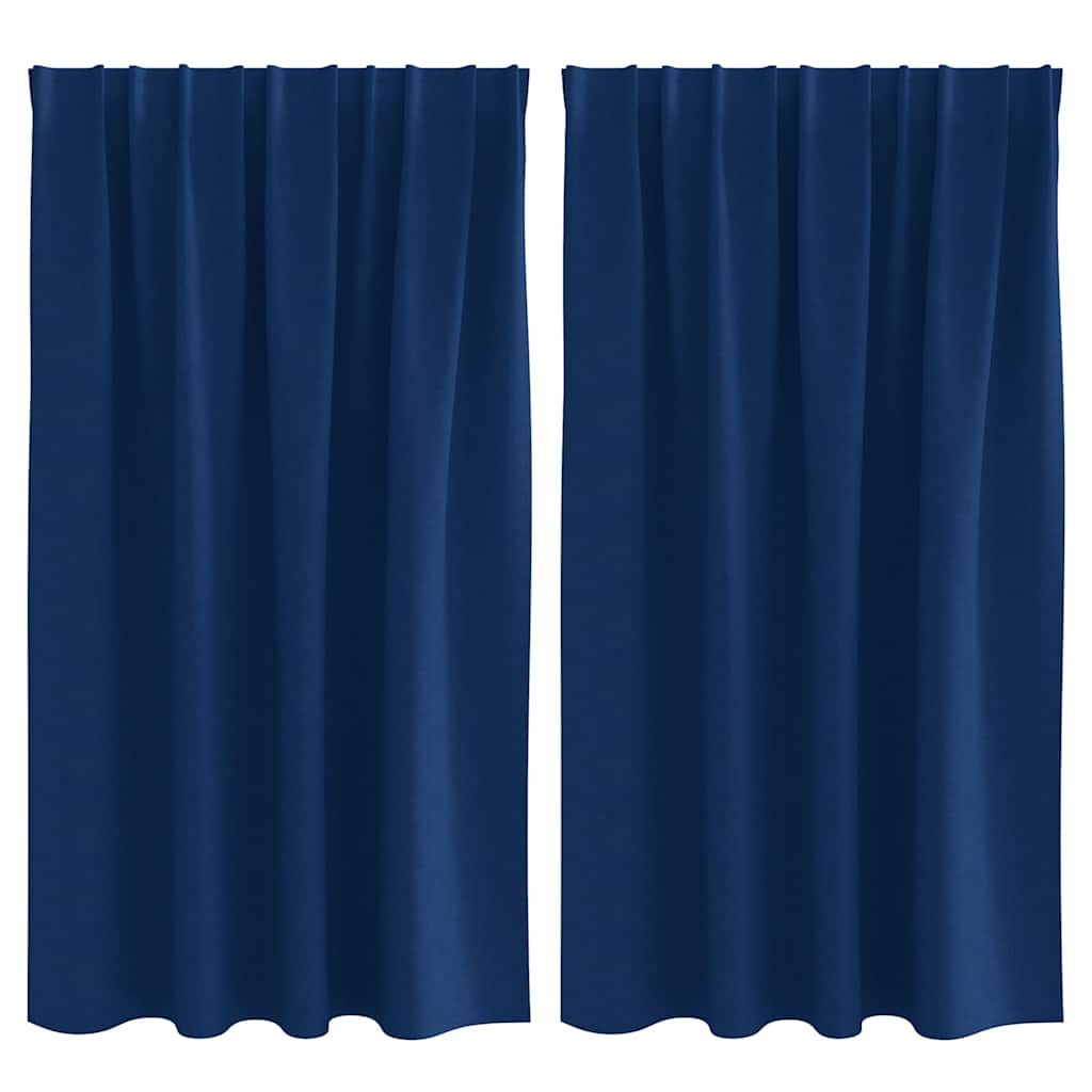 Tende Blackout con Anelli 2 pcs Blu Scuro 140 x 140 cm | homemem39