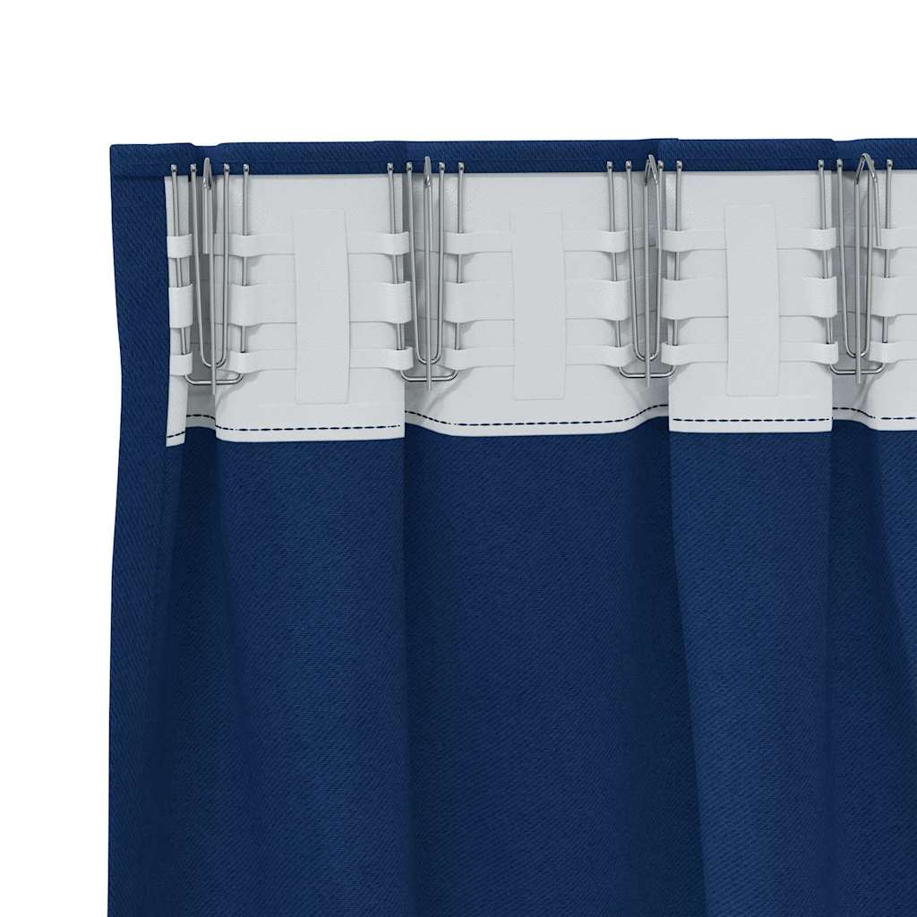 Tende Blackout con Anelli 2 pcs Blu Scuro 175 x 140 cm | homemem39