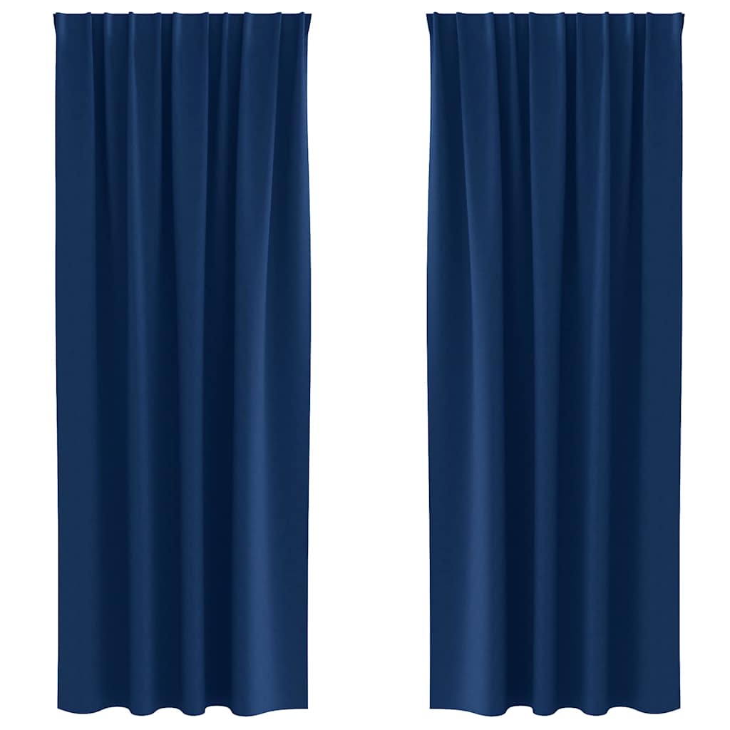 Tende Blackout con Anelli 2 pcs Blu Scuro 225 x 140 cm | homemem39