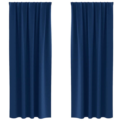 Tende Blackout con Anelli 2 pcs Blu Scuro 225 x 140 cm | homemem39