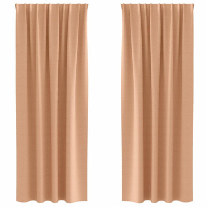 Tende Blackout con Anelli 2 pcs Marrone Chiaro 225 x 140 cm | homemem39