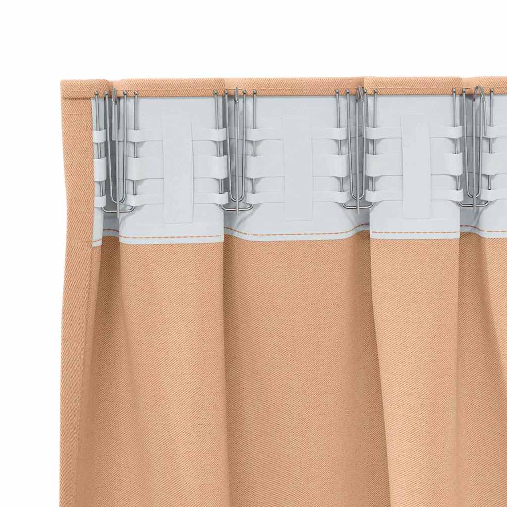 Tende Blackout con Anelli 2 pcs Marrone Chiaro 245 x 140 cm | homemem39
