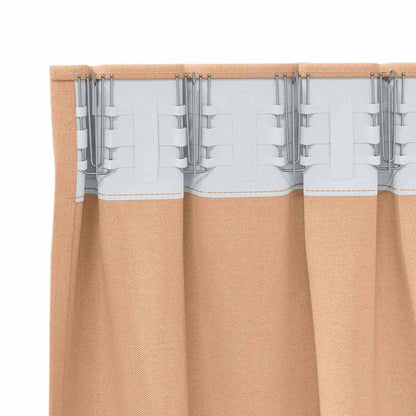 Tende Blackout con Anelli 2 pcs Marrone Chiaro 245 x 140 cm | homemem39