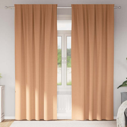 Tende Blackout con Anelli 2 pcs Marrone Chiaro 260 x 140 cm | homemem39