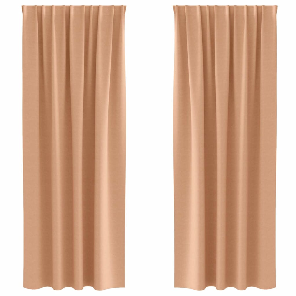 Tende Blackout con Anelli 2 pcs Marrone Chiaro 260 x 140 cm | homemem39
