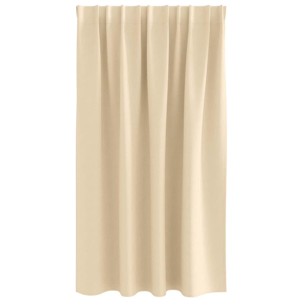Tende Blackout con Anelli 2 pcs Crema 140 x 140 cm Poliestere | homemem39