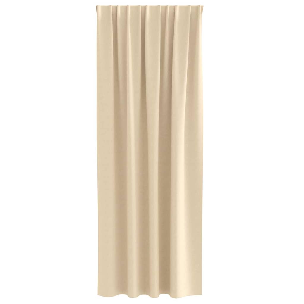 Tende Blackout con Anelli 2 pcs Crema 245 x 140 cm Poliestere | homemem39