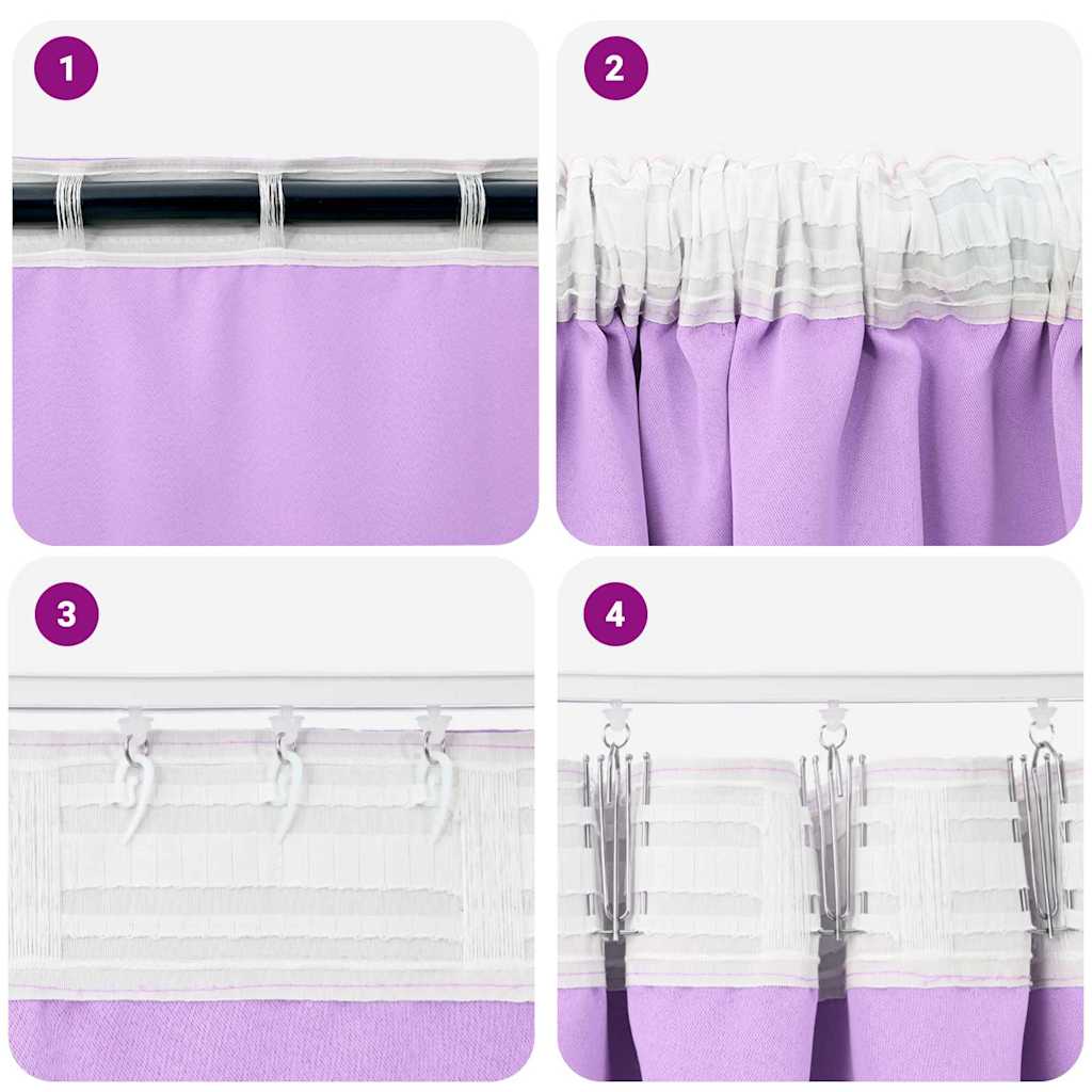 Tende Blackout con Anelli 2 pcs Viola 175 x 140 cm Poliestere | homemem39