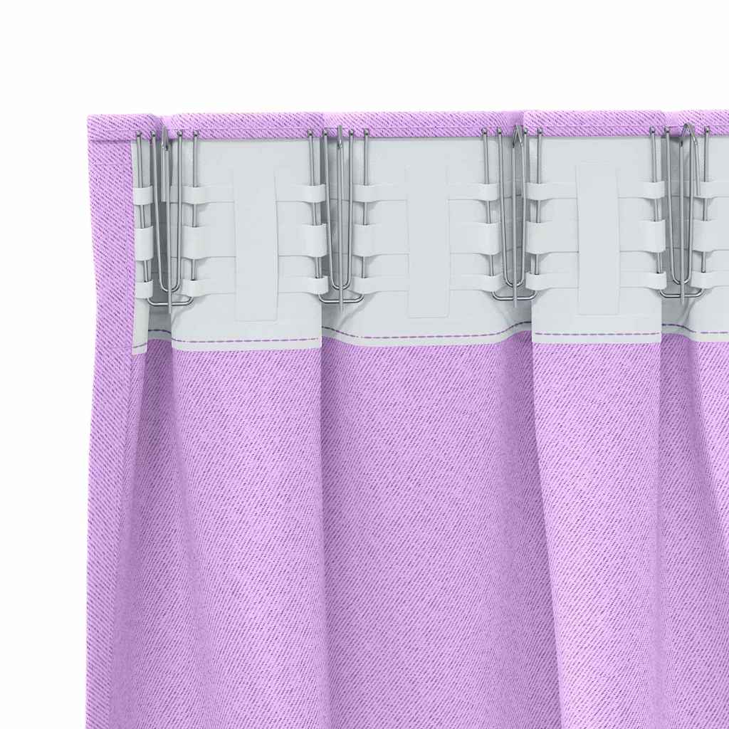 Tende Blackout con Anelli 2 pcs Viola 260 x 140 cm Poliestere | homemem39