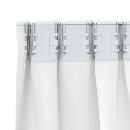 Tende Blackout con Anelli 2 pcs Bianco brillante 140 x 140 cm | homemem39