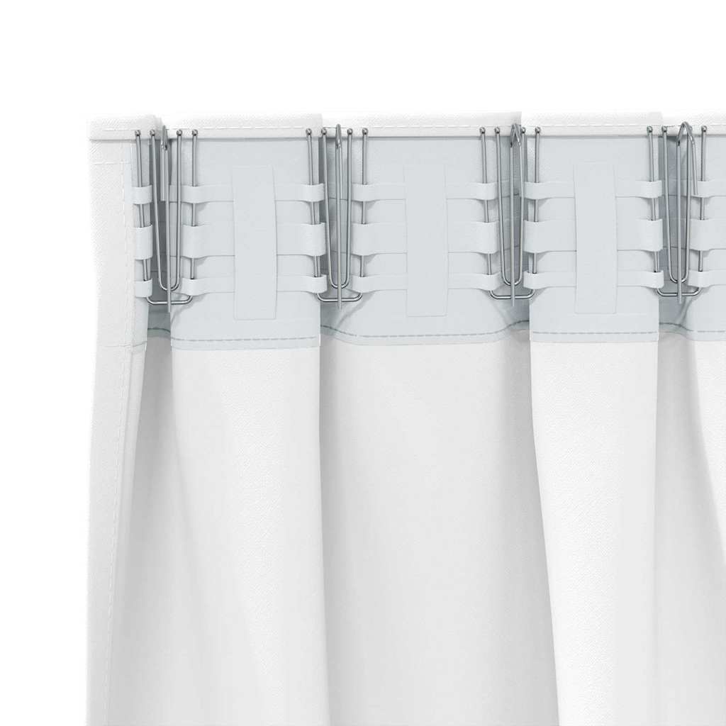 Tende Blackout con Anelli 2 pcs Bianco brillante 175 x 140 cm | homemem39