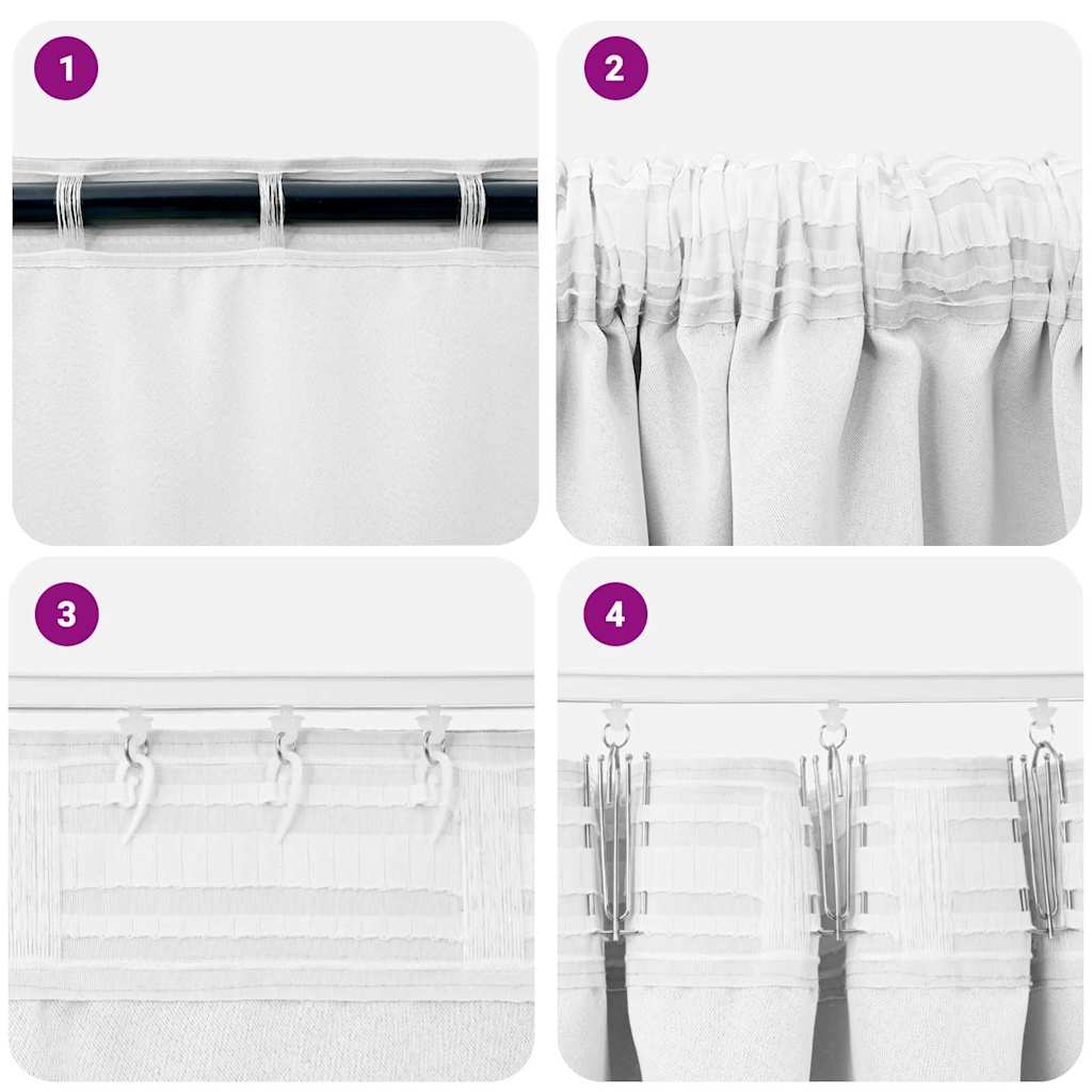 Tende Blackout con Anelli 2 pcs Bianco brillante 175 x 140 cm | homemem39