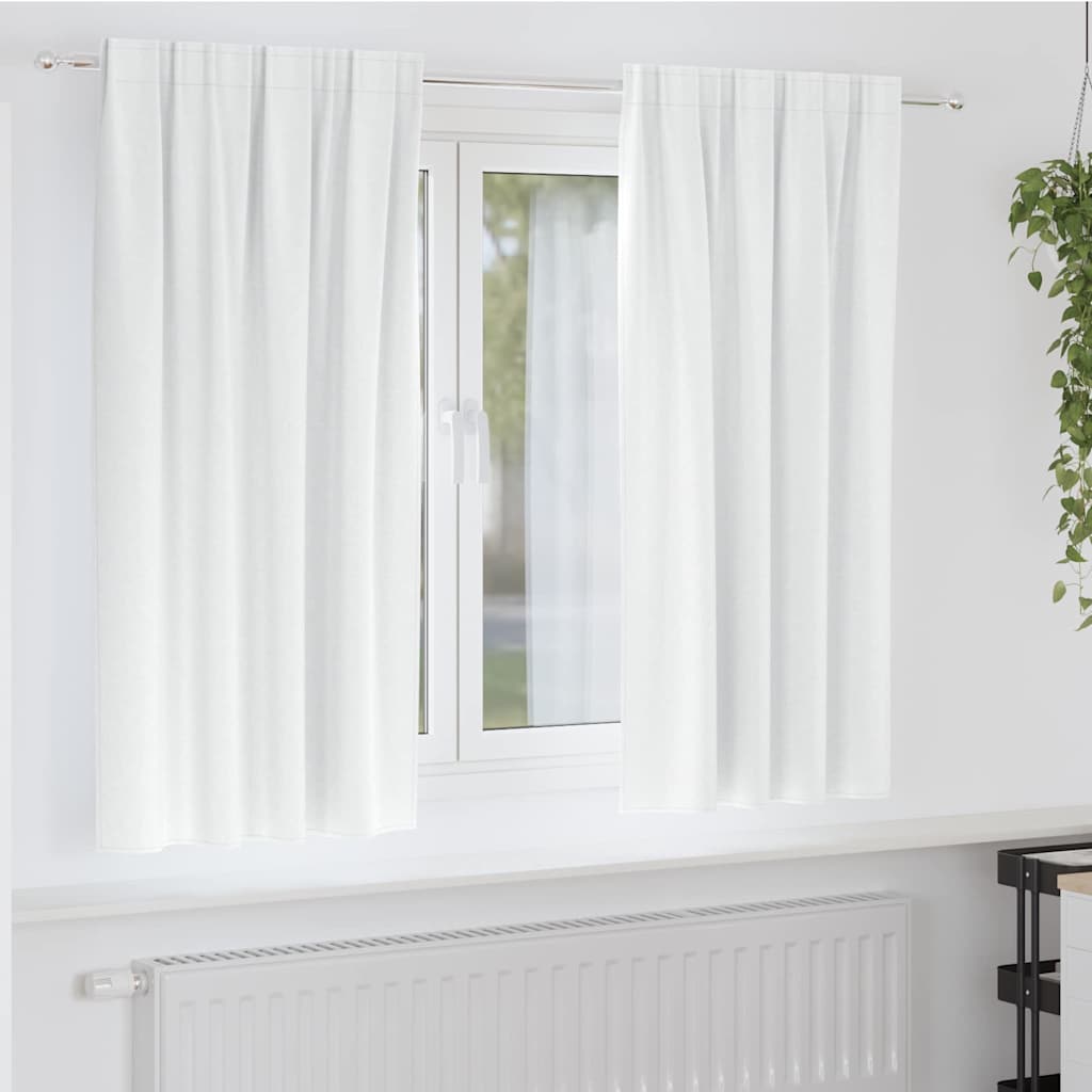 Tende Blackout con Anelli 2 pcs Bianco brillante 175 x 140 cm | homemem39